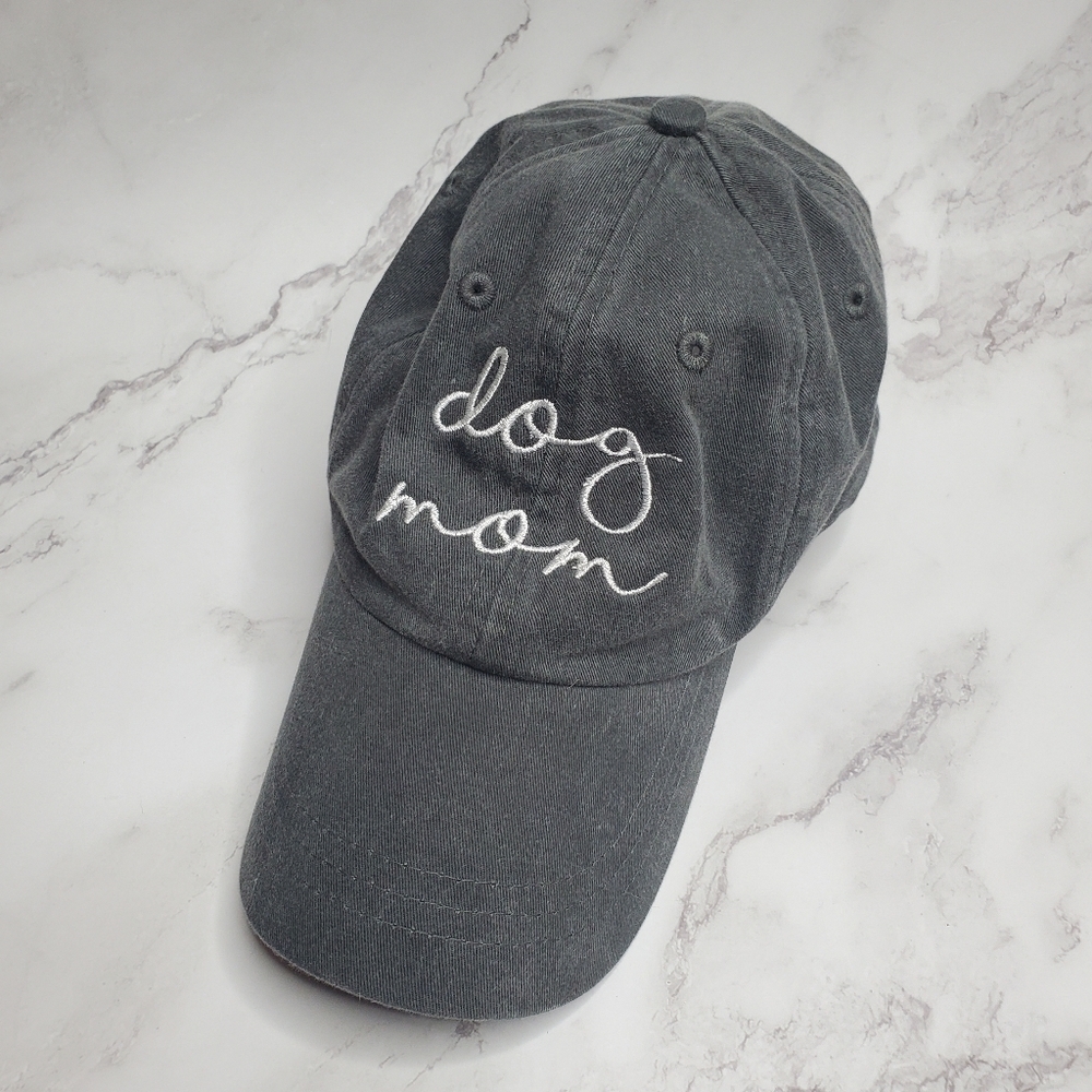 Adams Dog Mom Embroidered Grey Adjustable Baseball Hat One Size